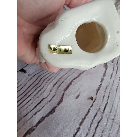 White Ceramic Owl Napkin Rings Set of 2 Replacement Pieces Made In Taiwan - Picture 8 of 10